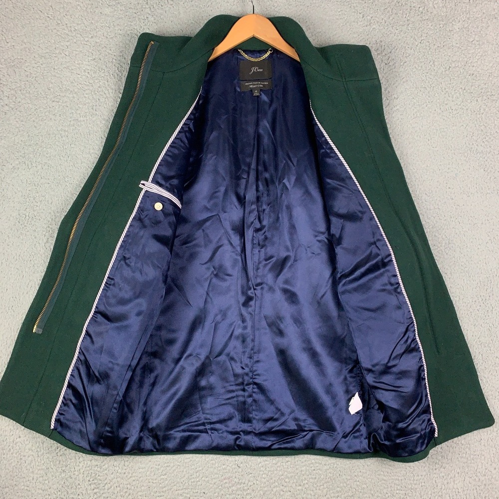 J.Crew Cocoon Coat Women's 0 Green Nello Gori Italian Stadium-Cloth‎ Wool Blend - Picture 5 of 11